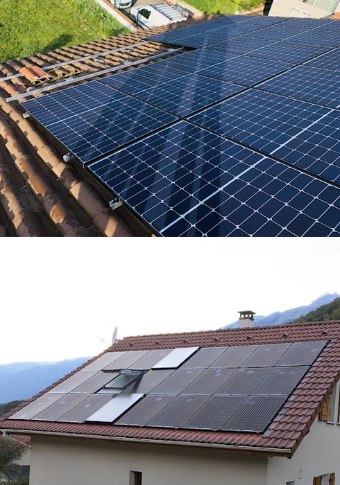 Pose photovoltaique sur maisons